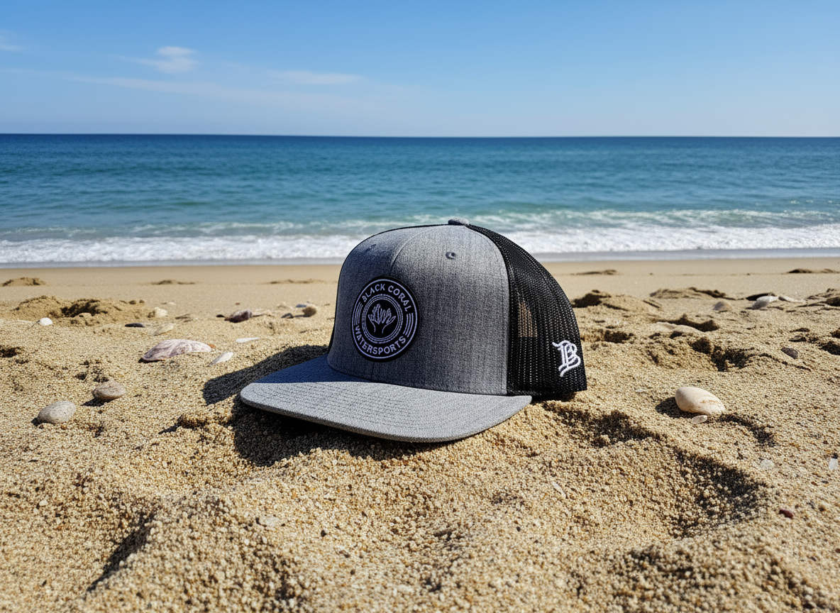 Bare Flat Trucker Hat - Heather Blk/Gray
