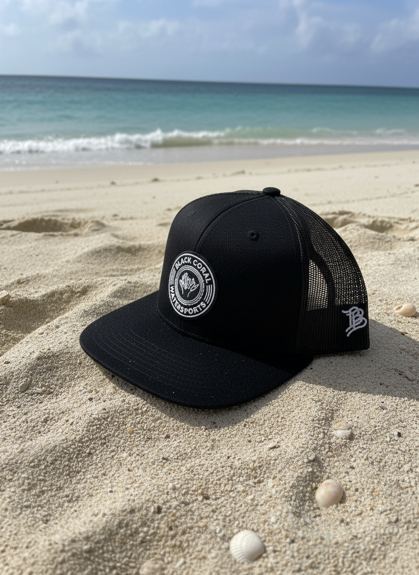 Bare Flat Trucker Hat - Black